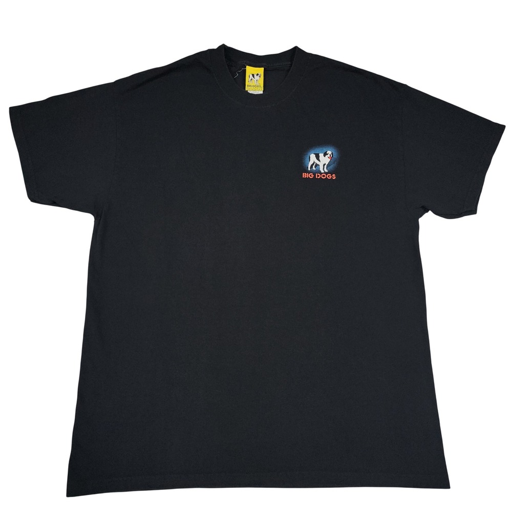 Vintage 1999 Big Dogs Dogs on Hogs Mens Large Black Motorcycle Biker Graphic Tee